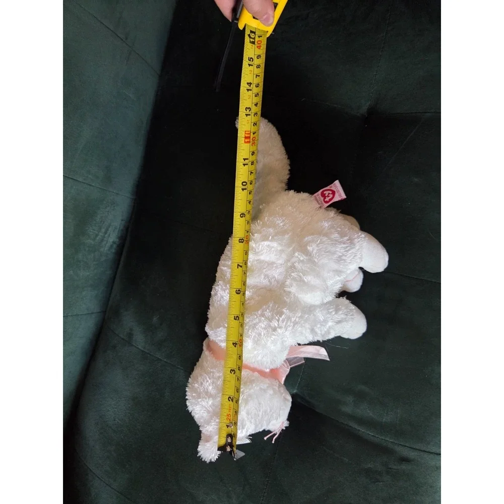 Ty Beanie Buddies Fancy White Cat Kitten Beanie Baby 2003 Pink Bow